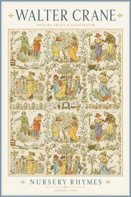 Walter Crane Nursery Rhymes No4 - Plakát