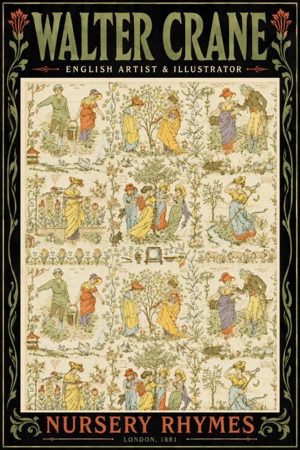 Walter Crane Nursery Rhymes No6 - Plakát