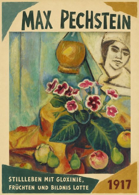 Max Pechstein Stillleben Mit Gloxinie, Früchten Und Bildnis Lotte No1 - Plakát