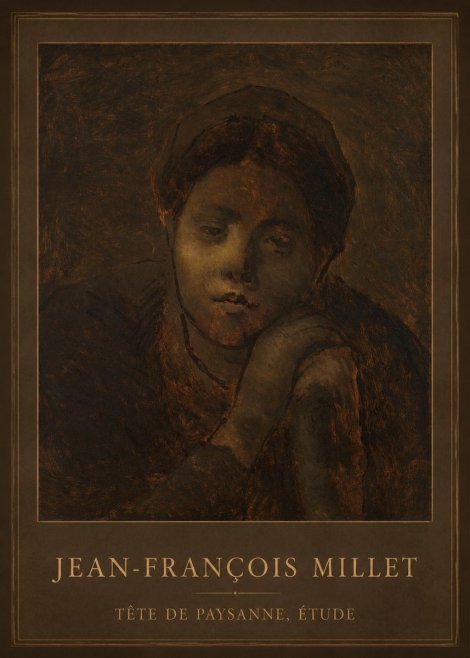Jean-François Millet Tête De Paysanne, Étude No2 - Plakát