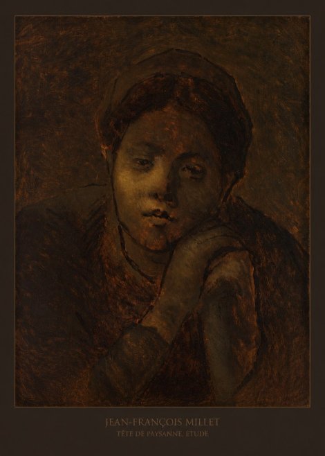 Jean-François Millet Tête De Paysanne, Étude No6 - Plakát