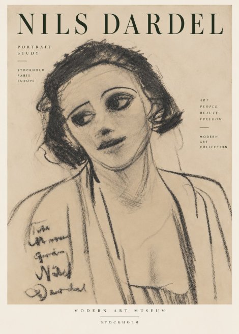Nils Dardel Portrait Study No6 - Plakát