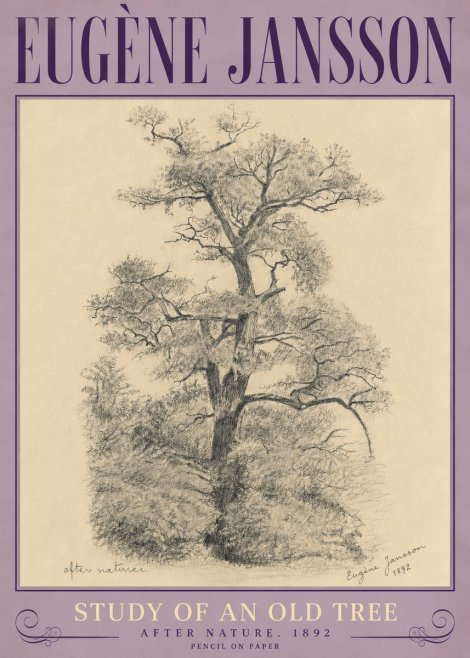 Eugène Jansson Study of an Old Tree No4 - Plakát
