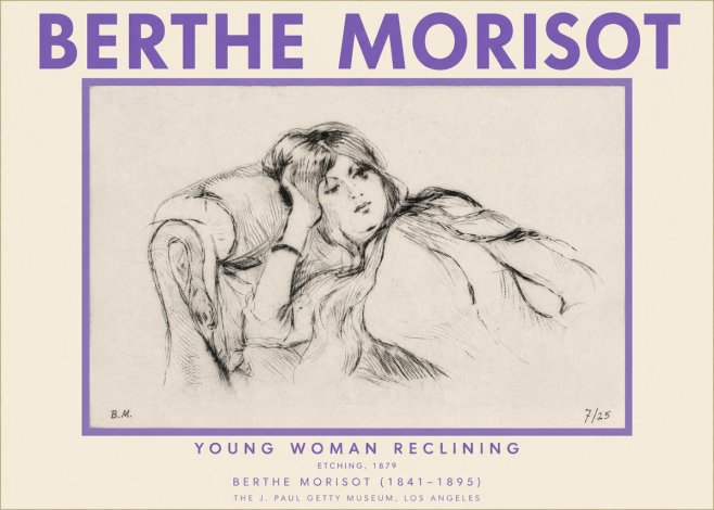 Berthe Morisot Young Woman Reclining I No2 - Plakát