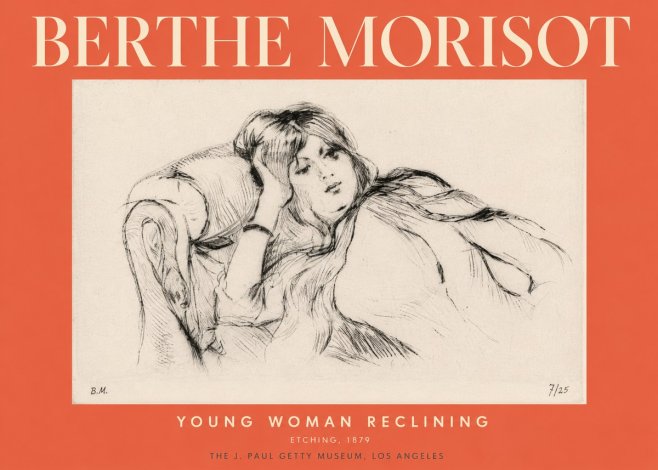 Berthe Morisot Young Woman Reclining I No3 - Plakát