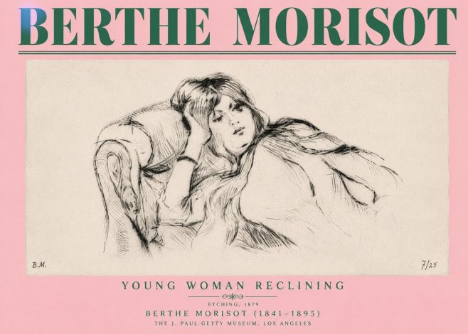 Berthe Morisot Young Woman Reclining I No4 - Plakát