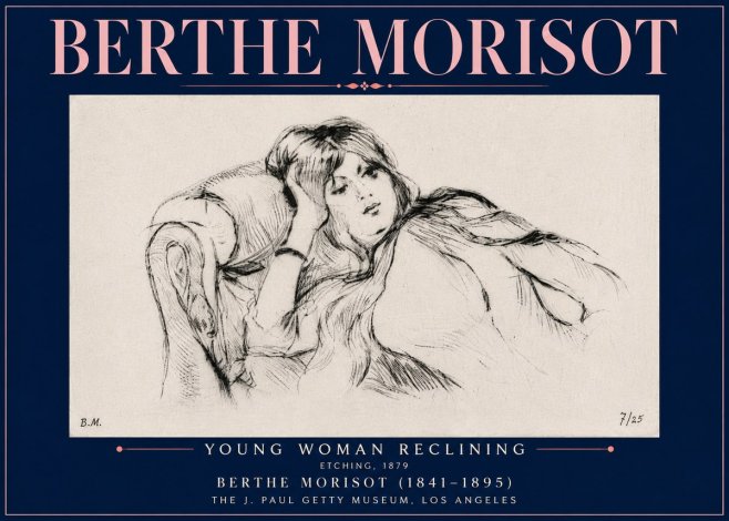 Berthe Morisot Young Woman Reclining I No5 - Plakát