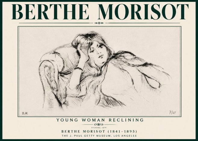 Berthe Morisot Young Woman Reclining I No6 - Plakát