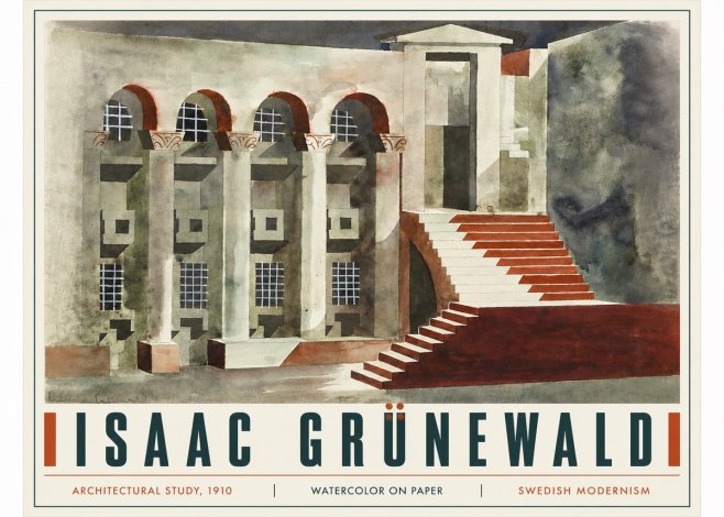 Isaac Grünewald Architectural Study, 1910 No5 - Plakát