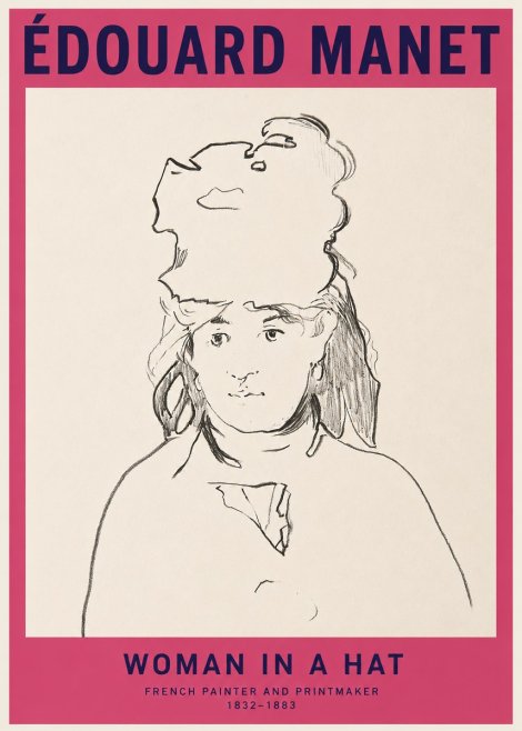 Édouard Manet Woman in a Hat No2 - Plakát
