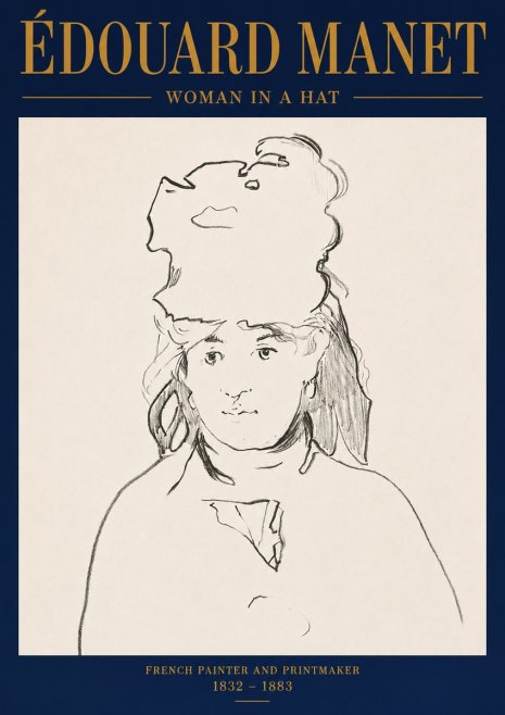 Édouard Manet Woman in a Hat No3 - Plakát