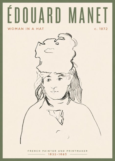 Édouard Manet Woman in a Hat No4 - Plakát