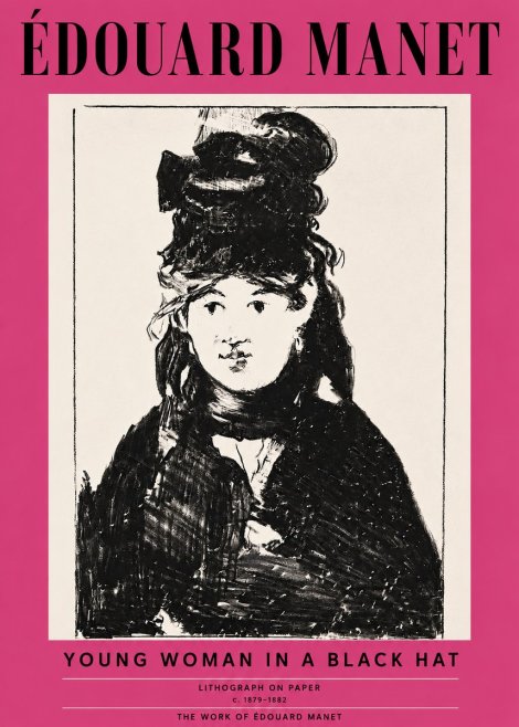 Édouard Manet Young Woman in a Black Hat II No3 - Plakát