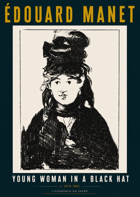 Édouard Manet Young Woman in a Black Hat II No5 - Plakát