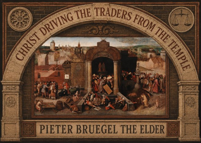 Pieter Bruegel Christ Driving the Traders from the Temple No6 - Plakát
