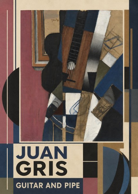 Juan Gris Guitar and Pipe I No5 - Plakát