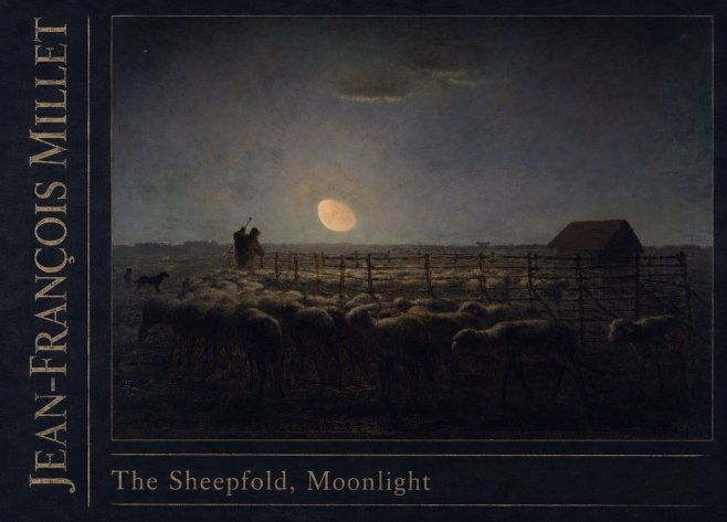 Jean-François Millet The Sheepfold, Moonlight No3 - Plakát