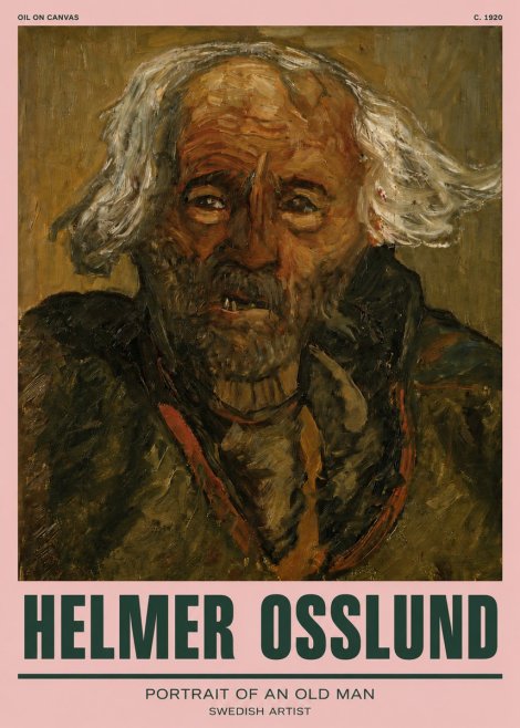 Helmer Osslund Portrait of an Old Man No3 - Plakát