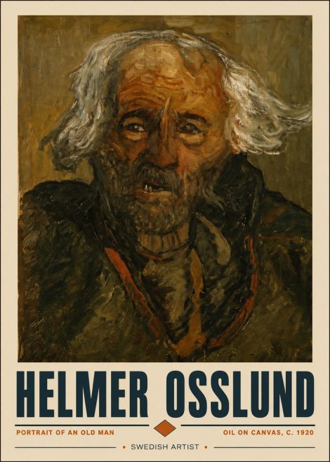 Helmer Osslund Portrait of an Old Man No4 - Plakát