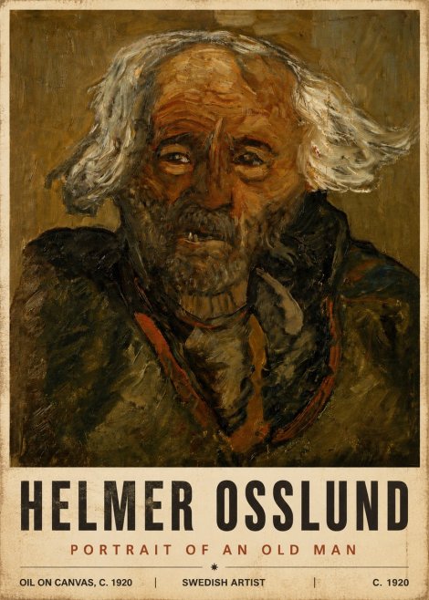 Helmer Osslund Portrait of an Old Man No6 - Plakát