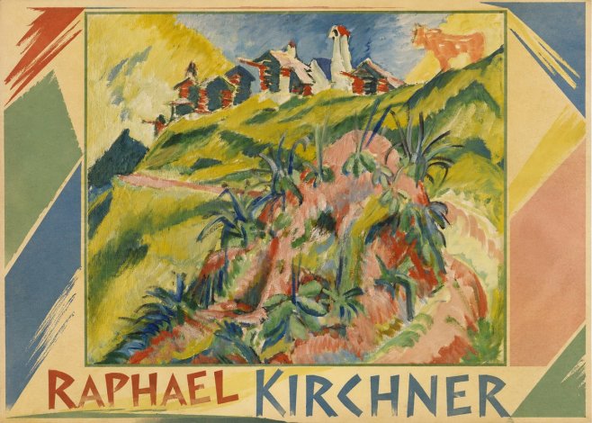 Raphael Kirchner Hillside Dwellings with Alpine Cow No1 - Plakát