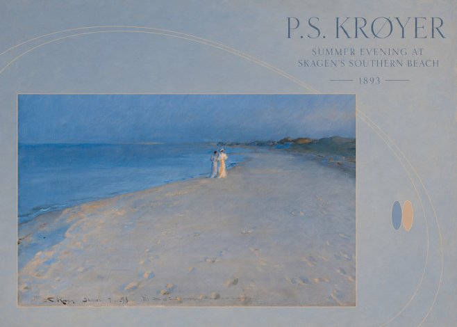 P.S. Krøyer Summer Evening at Skagen's Southern Beach No6 - Plakát