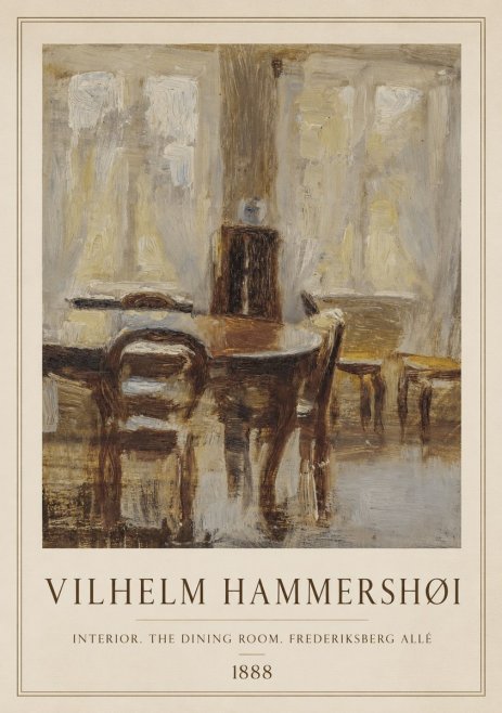 Vilhelm Hammershøi Interior. the Dining Room. Frederiksberg Allé No1 - Plakát