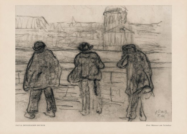 Paula Modersohn-Becker Drei Männer Am Seinekai No5 - Plakát