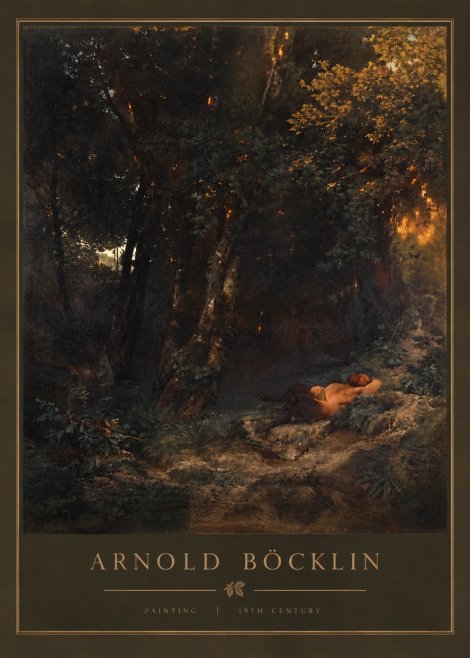 Arnold Böcklin A Faun Asleep No3 - Plakát