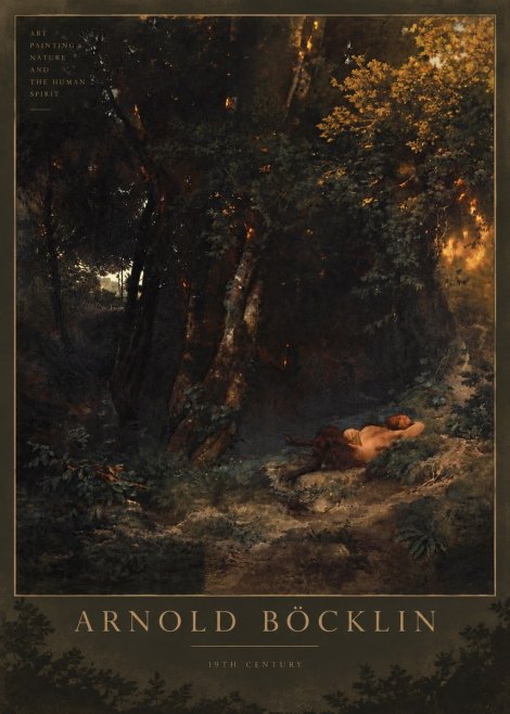 Arnold Böcklin A Faun Asleep No6 - Plakát