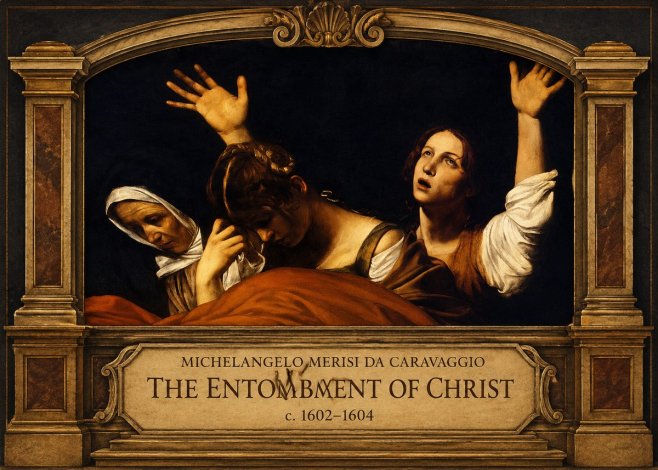 Michelangelo Merisi da Caravaggio The Entombment of Christ I No3 - Plakát