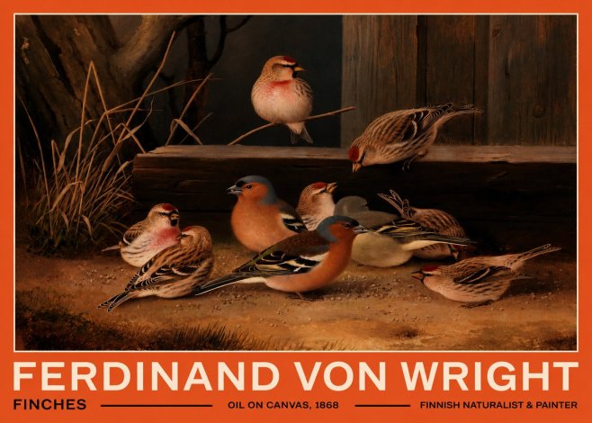 Ferdinand von Wright Finches No2 - Plakát