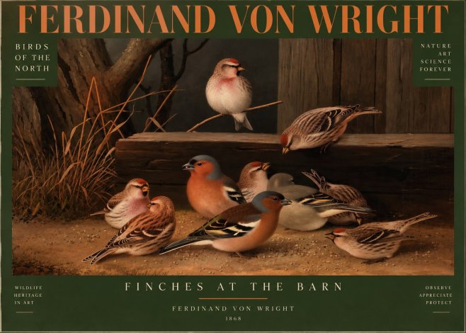 Ferdinand von Wright Finches No4 - Plakát