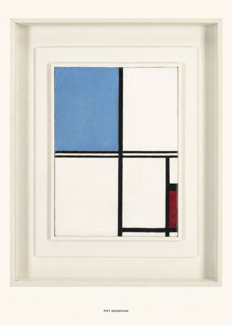 Piet Mondrian Composition with Blue and Red No5 - Plakát