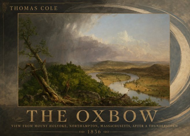 Thomas Cole View from Mount Holyoke, Northampton, Massachusetts, After a Thunderstorm—the Oxbow II No3 - Plakát