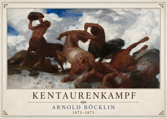 Arnold Böcklin Kentaurenkampf No4 - Plakát
