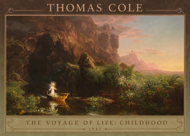 Thomas Cole The Voyage of Life: Childhood III No1 - Plakát
