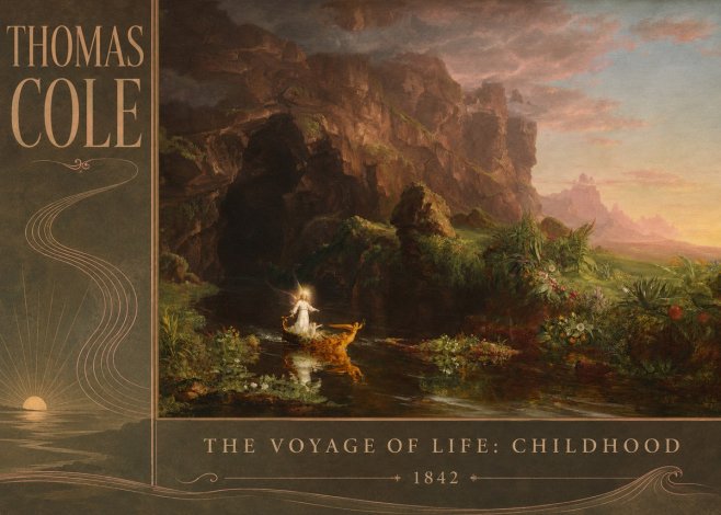 Thomas Cole The Voyage of Life: Childhood III No2 - Plakát