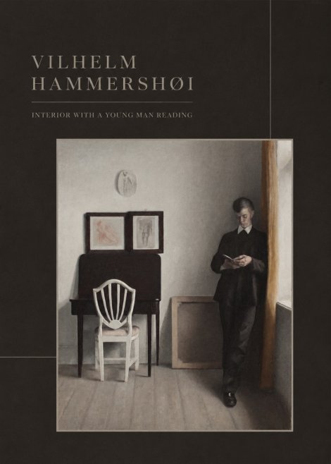 Vilhelm Hammershøi Interior with a Young Man Reading No3 - Plakát