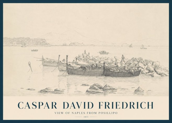 Caspar David Friedrich View of Naples from Posillipo No1 - Plakát
