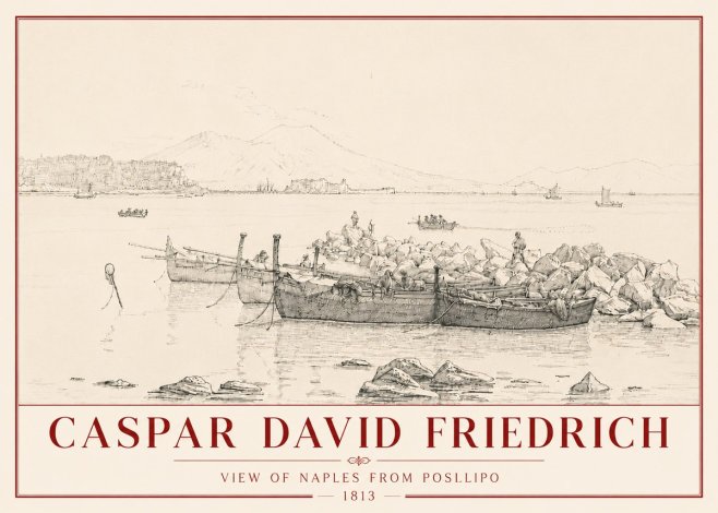 Caspar David Friedrich View of Naples from Posillipo No6 - Plakát