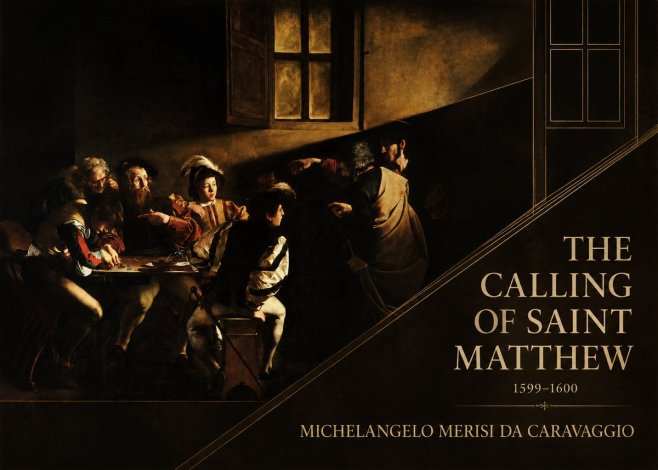 Michelangelo Merisi da Caravaggio The Calling of Saint Matthew I No2 - Plakát