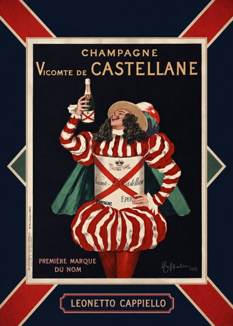 Leonetto Cappiello Champagne Vicomte De Castellane No6 - Plakát