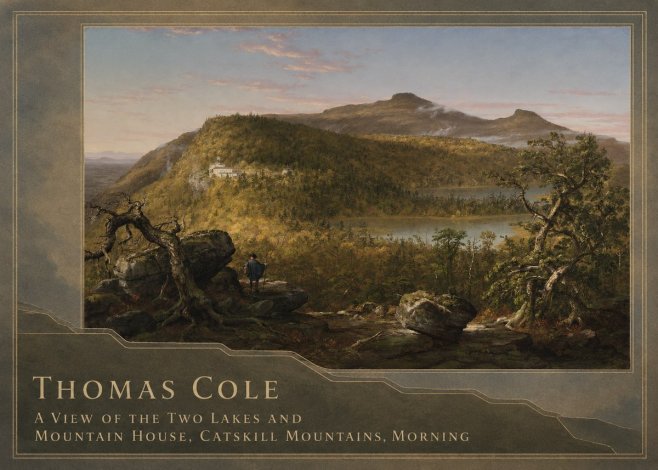 Thomas Cole A View of the Two Lakes and Mountain House, Catskill Mountains, Morning No2 - Plakát