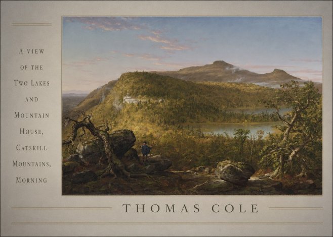Thomas Cole A View of the Two Lakes and Mountain House, Catskill Mountains, Morning No3 - Plakát