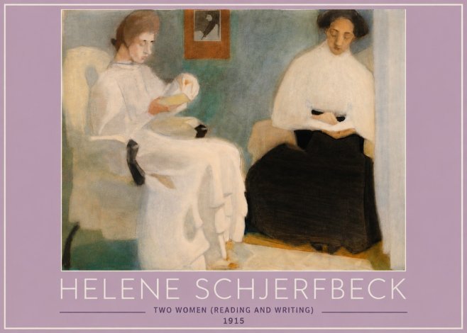 Helene Schjerfbeck Two Women (Reading and Writing) No4 - Plakát