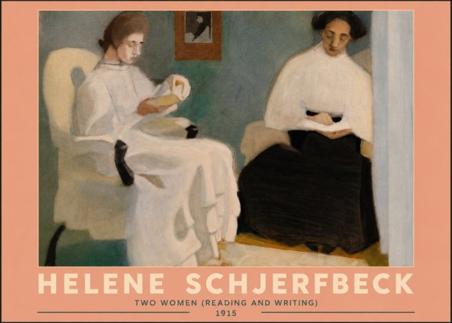 Helene Schjerfbeck Two Women (Reading and Writing) No5 - Plakát
