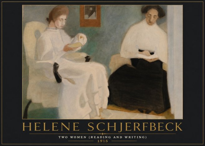 Helene Schjerfbeck Two Women (Reading and Writing) No6 - Plakát