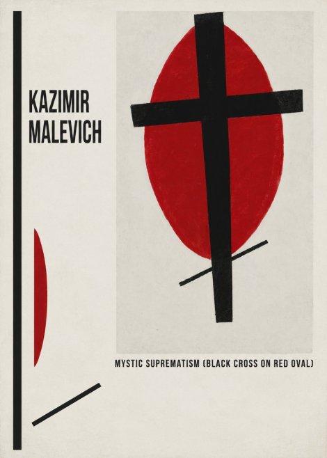 Kazimir Malevich Mystic Suprematism (Black Cross on Red Oval) No6 - Plakát