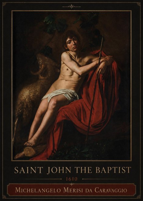 Michelangelo Merisi da Caravaggio Saint John the Baptist III No3 - Plakát